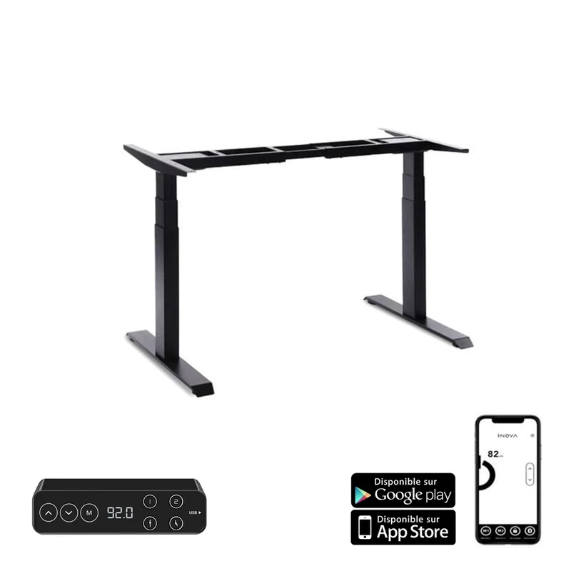 Cadre Bureau Assis Debout électrique iEdge Pro Nero | App-Connect
