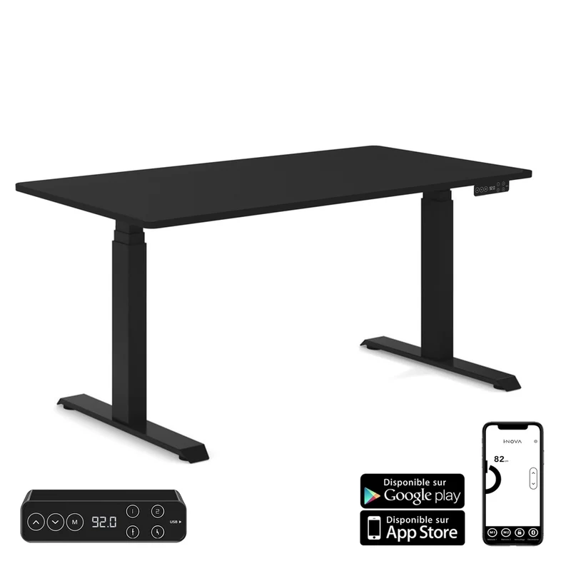 Cadre Bureau Assis Debout électrique iEdge Pro Nero | App-Connect