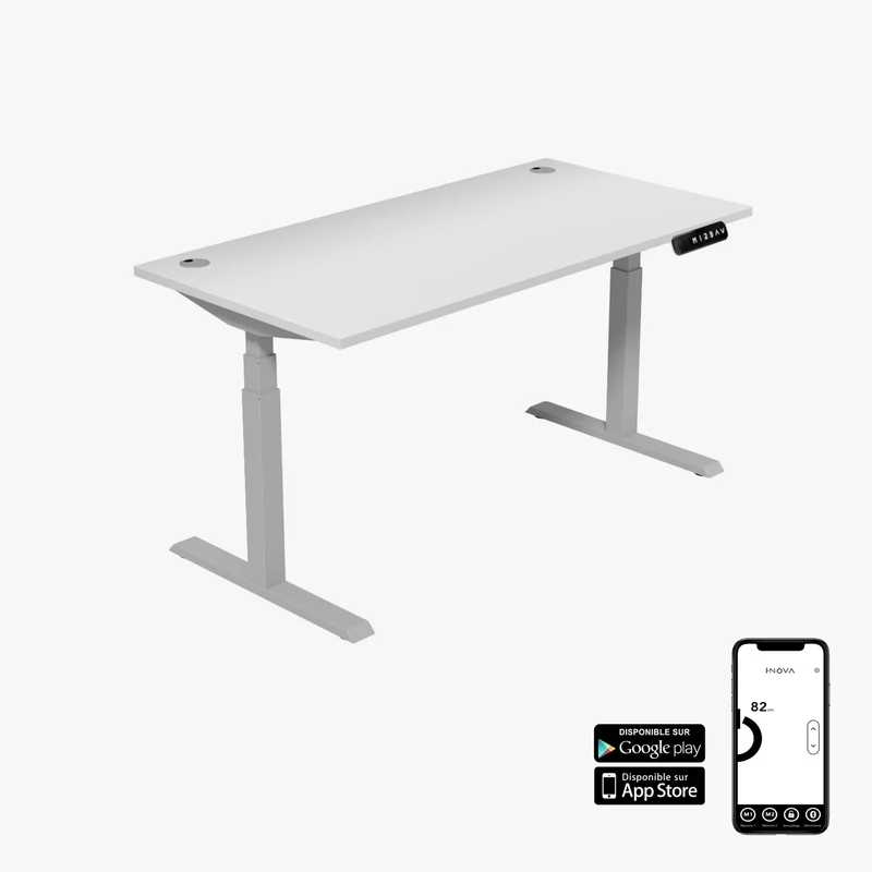 Cadre Bureau Assis Debout électrique iDesk Grigio | App-Connect