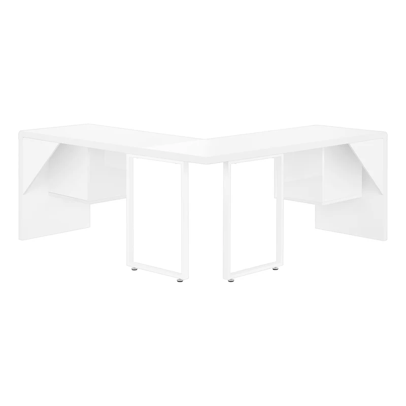 LUXARA CORNER™ – L-SHAPED HIGH GLOSS OFFICE DESK – I 7582