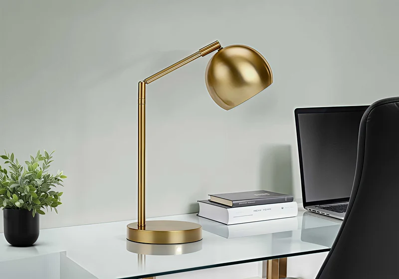 AUREX HALO™ – ADJUSTABLE GOLD TASK TABLE LAMP – I 9644