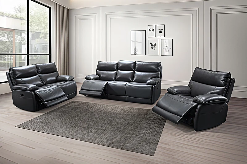 VALENZA IMPERIO™ – FULL GRAIN POWER RECLINING SOFA SET – T1117