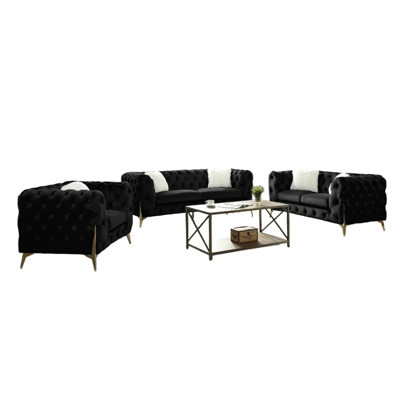 RolaCurve™ 3‑Piece Tufted Velvet Sofa Collection – 6090