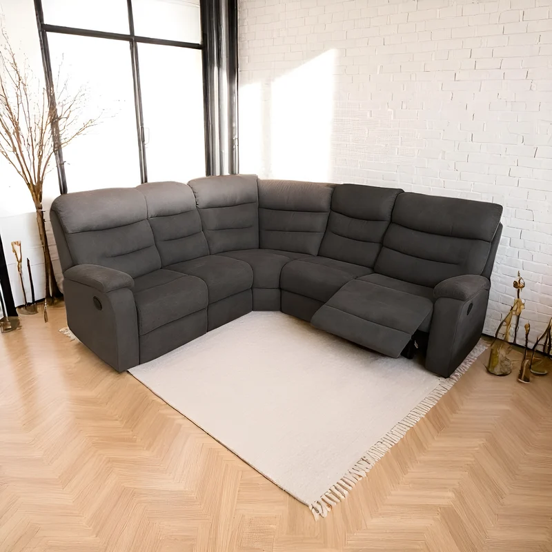 UltraPlush™ Manual‑Reclining Sectional in Woven Performance Fabric – 7006