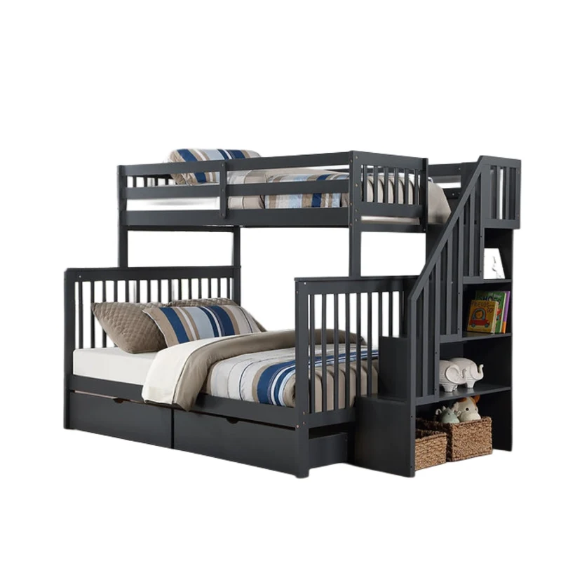 ASCENT STEPS™ – SINGLE OVER DOUBLE STAIRCASE BUNK BED – B-1850
