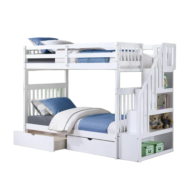 EVEREST WOOD™ – SINGLE OVER SINGLE STAIRCASE BUNK BED – B-1845