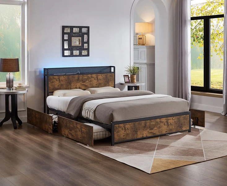 Wood Grain Panel IF-5930 Bed