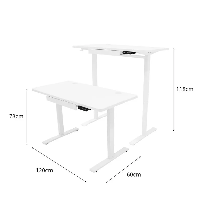 Bureau Assis-Debout Électrique Avec Tiroir (120 x 60 cm)