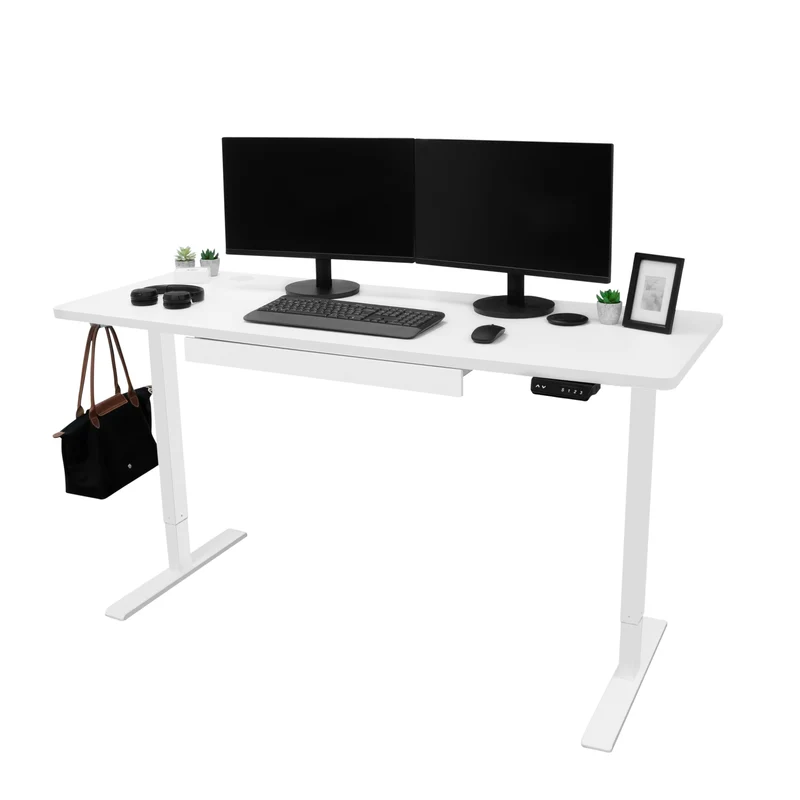 Bureau Assis-Debout Électrique Avec Tiroir (160 x 60 cm)