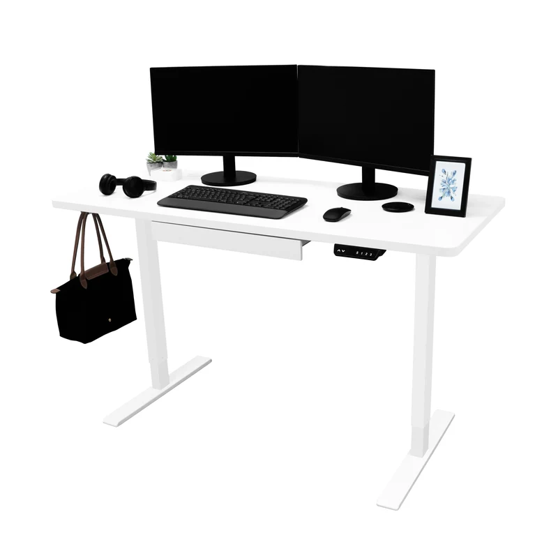 Bureau Assis-Debout Électrique Avec Tiroir (140 x 60 cm)