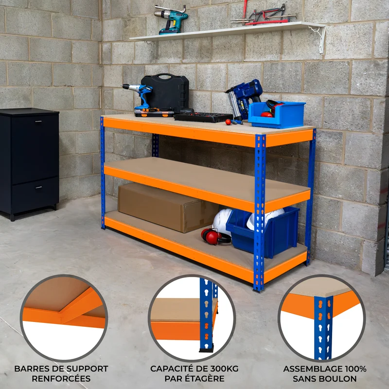 Monster Racking - Étagère Supplémentaire pour Établi S-Rax - 180 x 60 cm