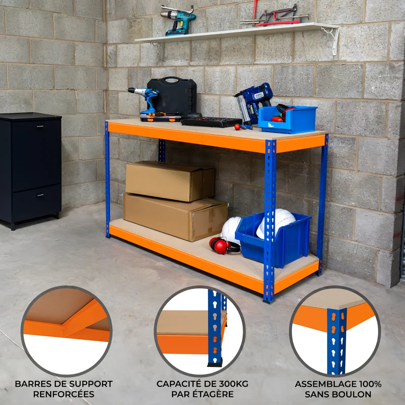 Monster Racking - Établi à 2 Niveaux S-Rax - 120 x 60 x 90 cm