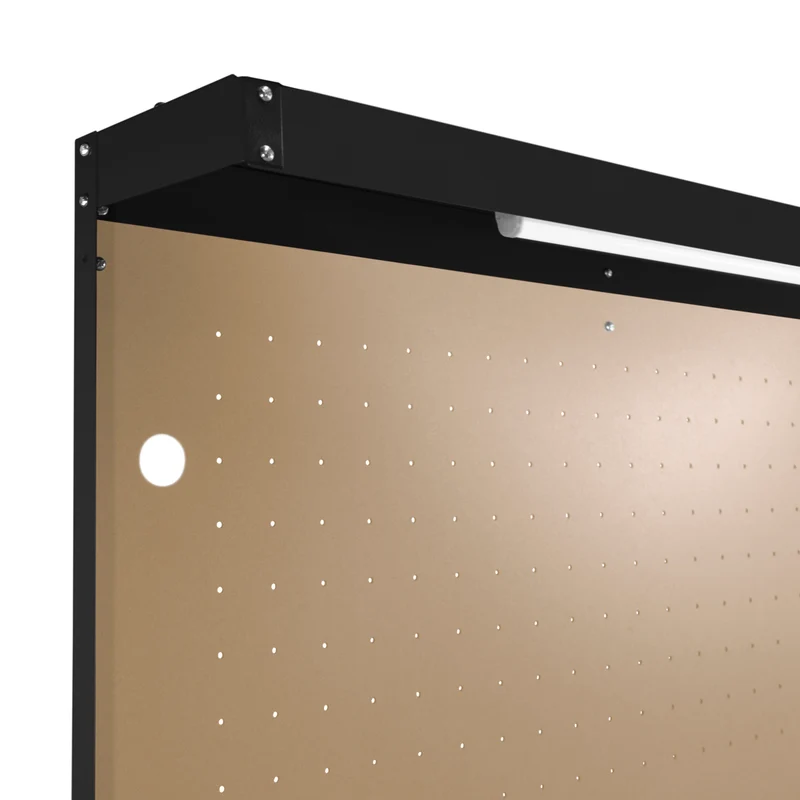 Établi de Travail 120 cm à Tiroir & LED Blanc Froid en Acier Noir