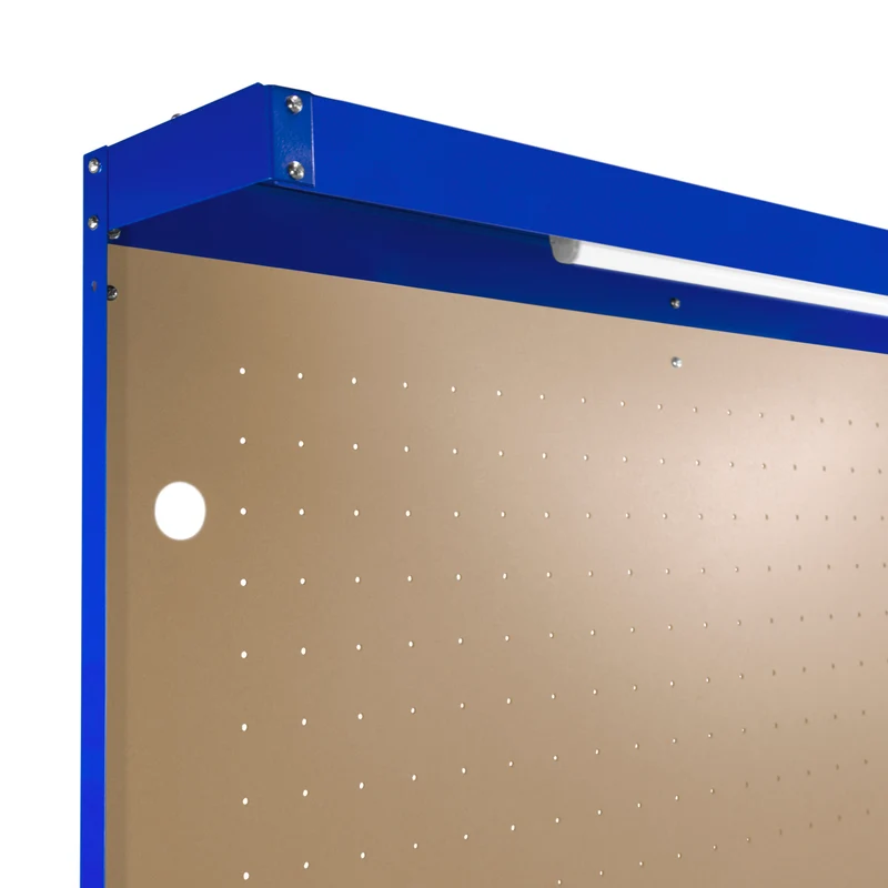 Établi de Travail 120 cm à Tiroir & LED Blanc Froid en Acier Bleu