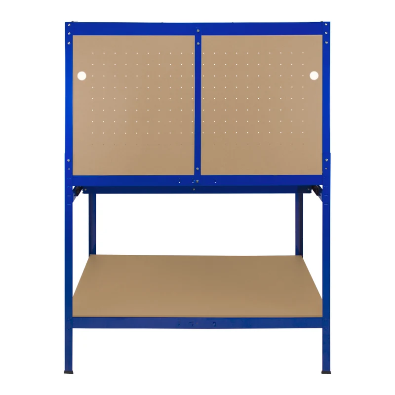 Établi de Travail 120 cm à Tiroir & LED Blanc Froid en Acier Bleu