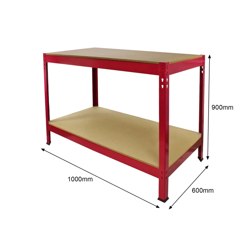 Monster Racking - Établi de Travail Q-Rax en Acier Rouge - 100 cm