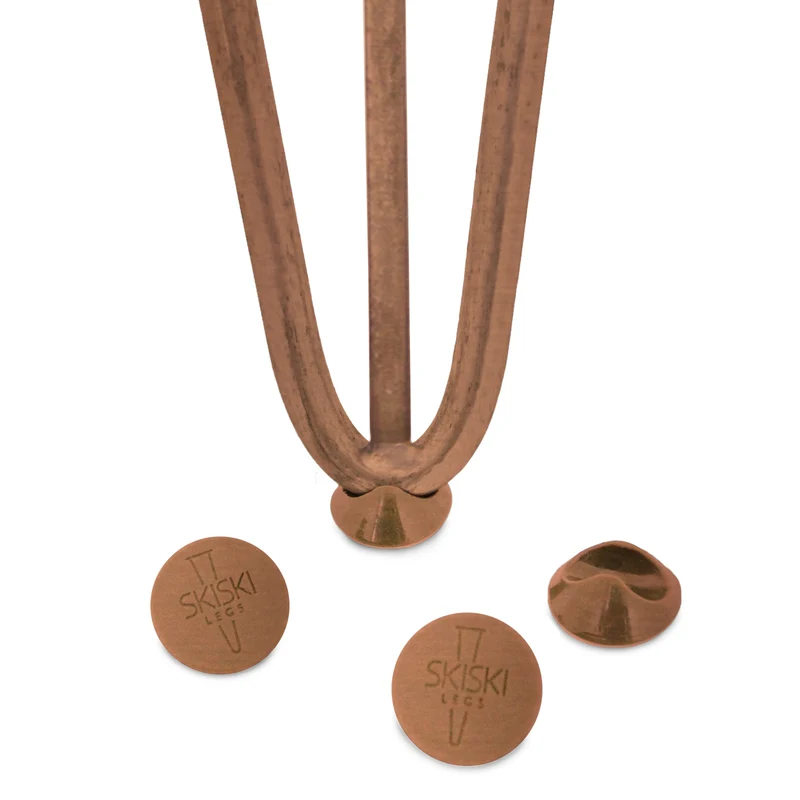 4 Pieds de Table 71 cm à 3 Tiges de 12 mm - Cuivre