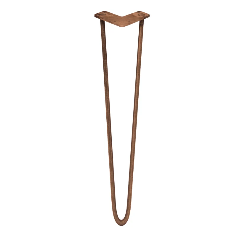 4 Pieds de Table 71 cm à 2 Tiges de 12 mm - Cuivre