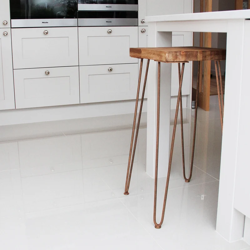 4 Pieds de Table 71 cm à 2 Tiges de 12 mm - Cuivre