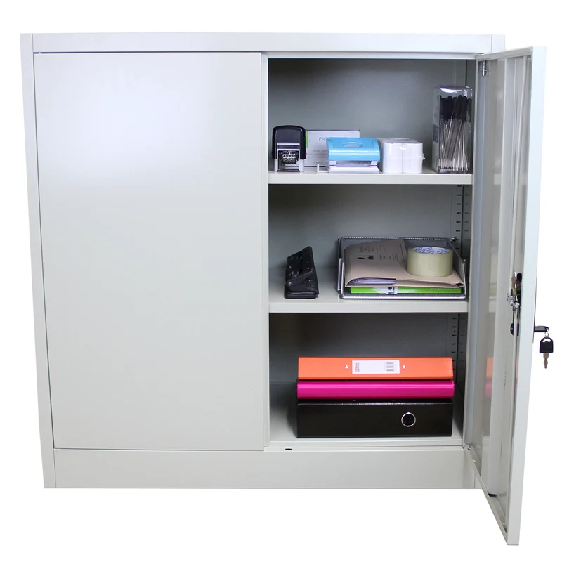 Armoire de Classement Métallique en Acier Gris Clair 90 cm