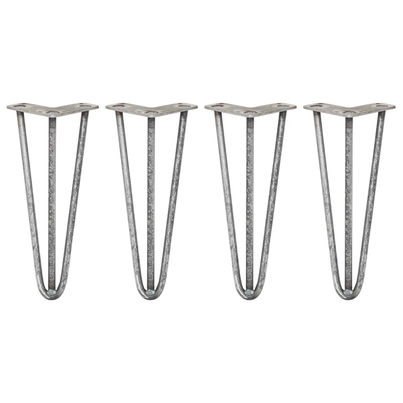4 Pieds de Table 30,5 cm à 3 Tiges de 12 mm - Acier Brut