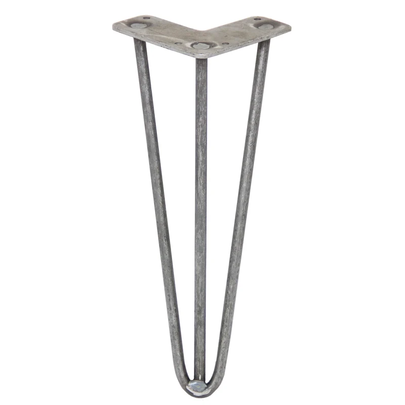 4 Pieds de Table 30,5 cm à 3 Tiges de 10 mm - Acier Brut