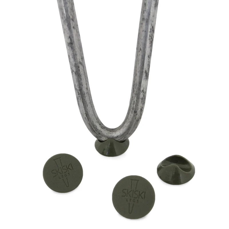 4 Pieds de Table 30,5 cm à 2 Tiges de 10 mm - Acier Brut