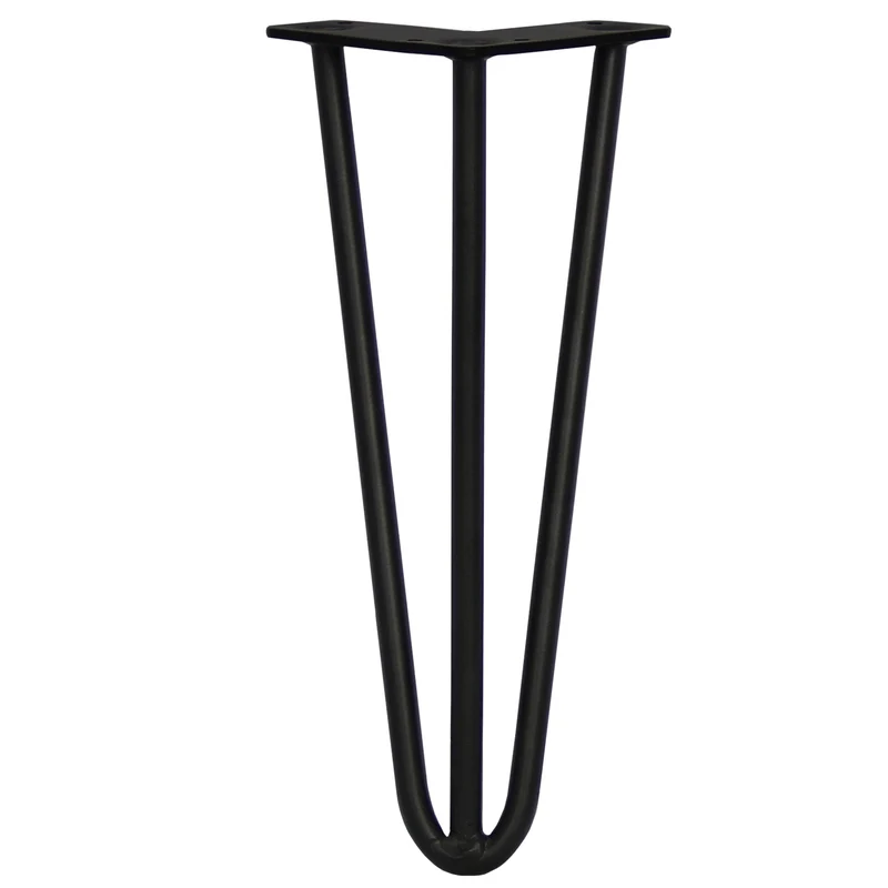4 Pieds de Table 30,5 cm à 3 Tiges de 12 mm - Noir