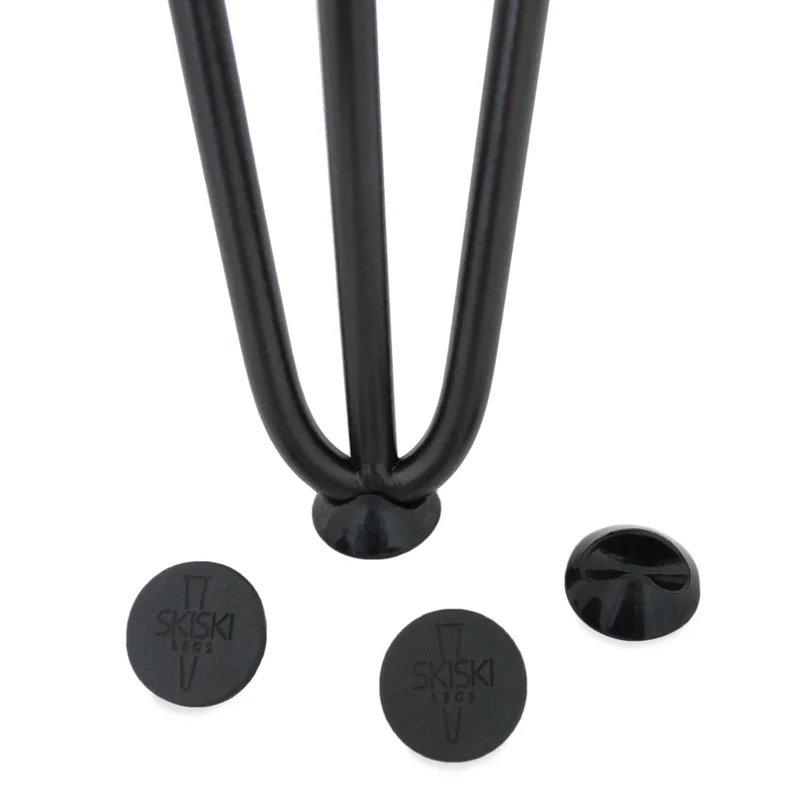 4 Pieds de Table 30,5 cm à 2 Tiges de 12 mm - Noir