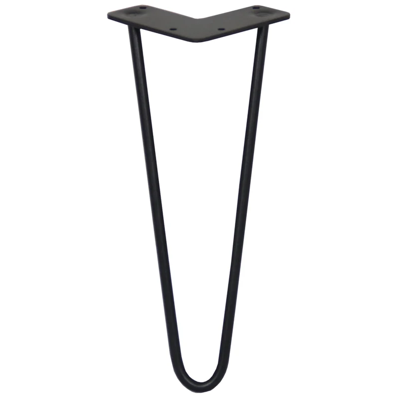 4 Pieds de Table 30,5 cm à 2 Tiges de 10 mm - Noir