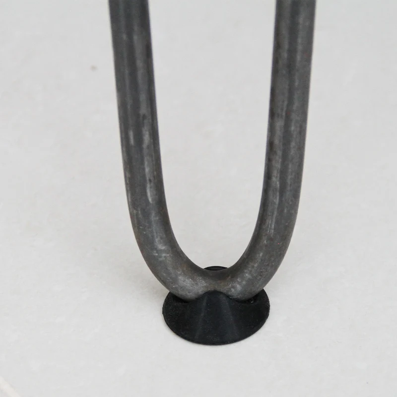 4 Pieds de Table 35,5 cm à 2 Tiges de 12 mm - Acier Brut