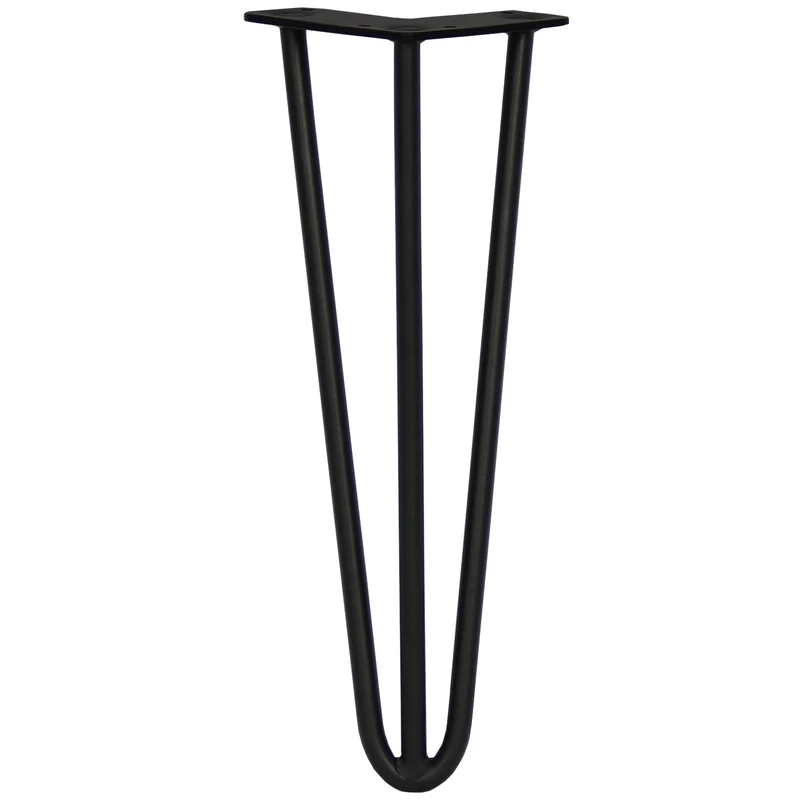 4 Pieds de Table 35,5 cm à 3 Tiges de 12 mm - Noir