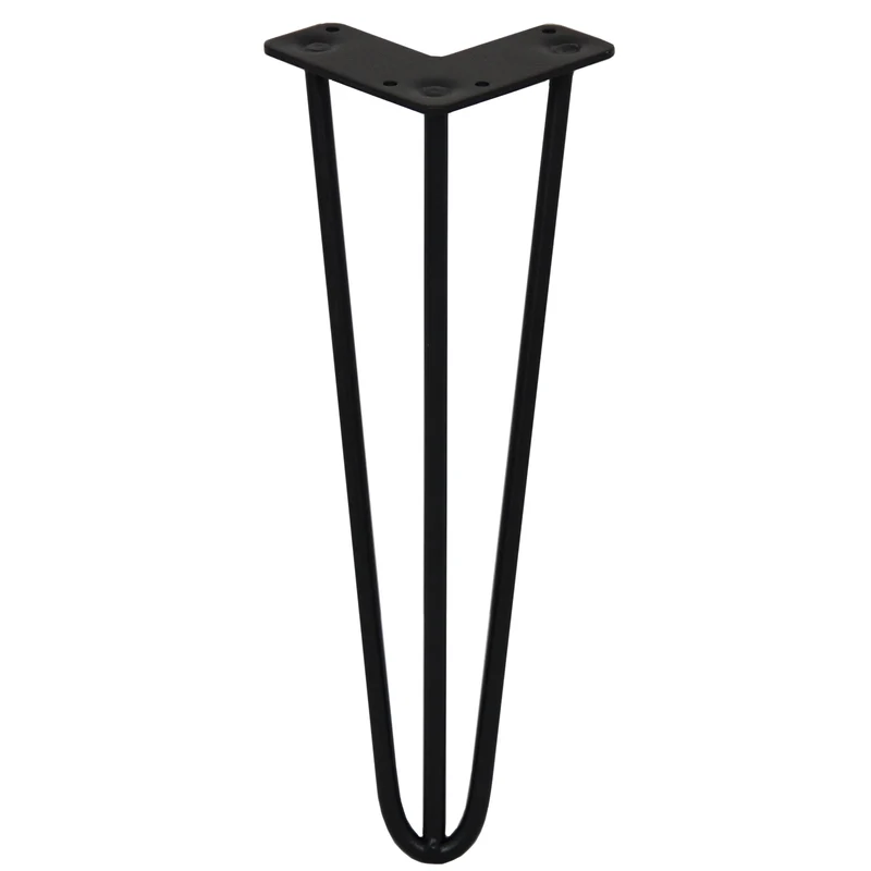 4 Pieds de Table 35,5 cm à 3 Tiges de 10 mm - Noir