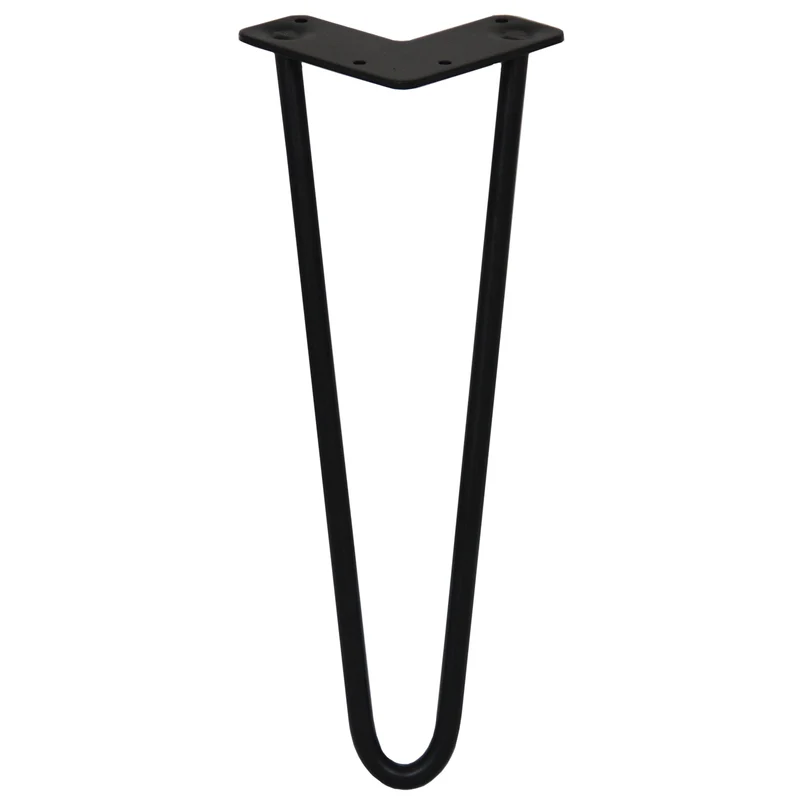 4 Pieds de Table 35,5 cm à 2 Tiges de 12 mm - Noir