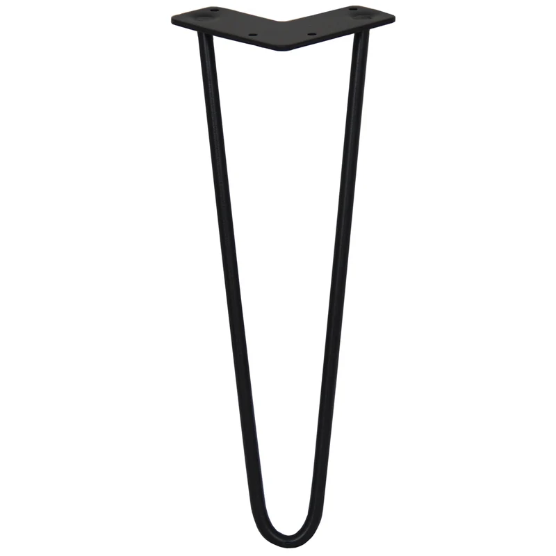 4 Pieds de Table 35,5 cm à 2 Tiges de 10 mm - Noir