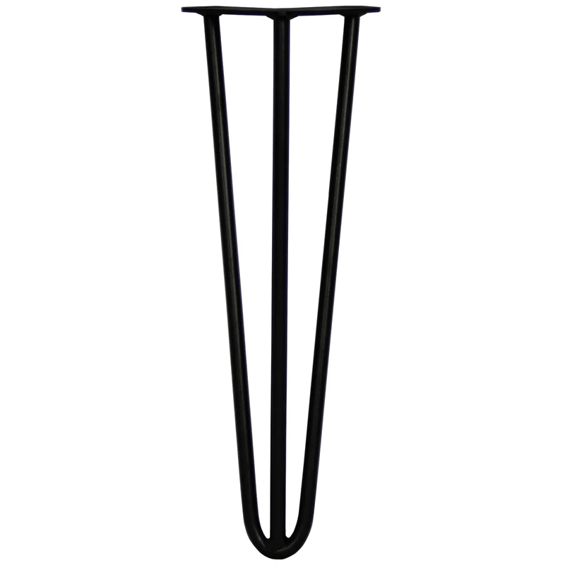 4 Pieds de Table 40,6 cm à 3 Tiges de 12 mm - Noir