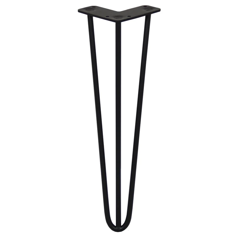 4 Pieds de Table 40,6 cm à 3 Tiges de 10 mm - Noir