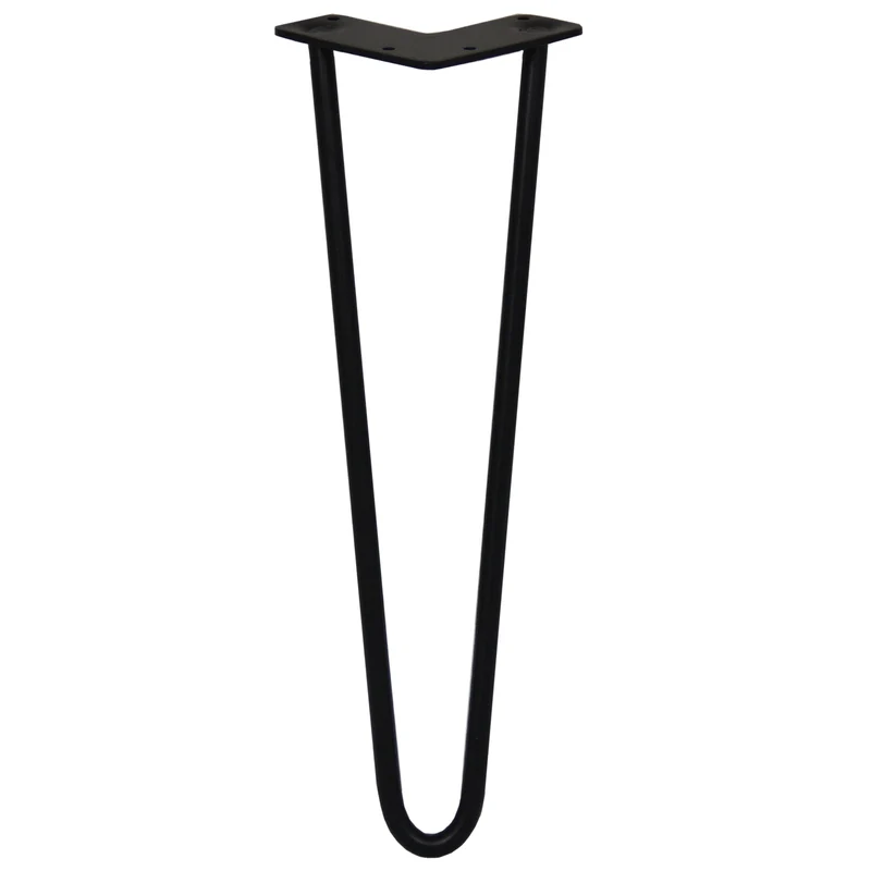 4 Pieds de Table 40,6 cm à 2 Tiges de 12 mm - Noir