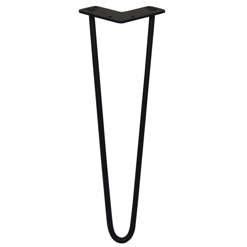 4 Pieds de Table 40,6 cm à 2 Tiges de 10 mm - Noir
