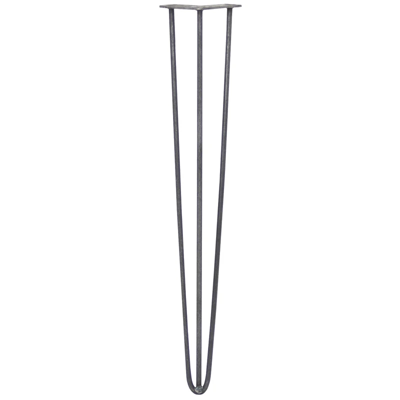 4 Pieds de Table 71 cm à 3 Tiges de 10 mm - Acier Brut