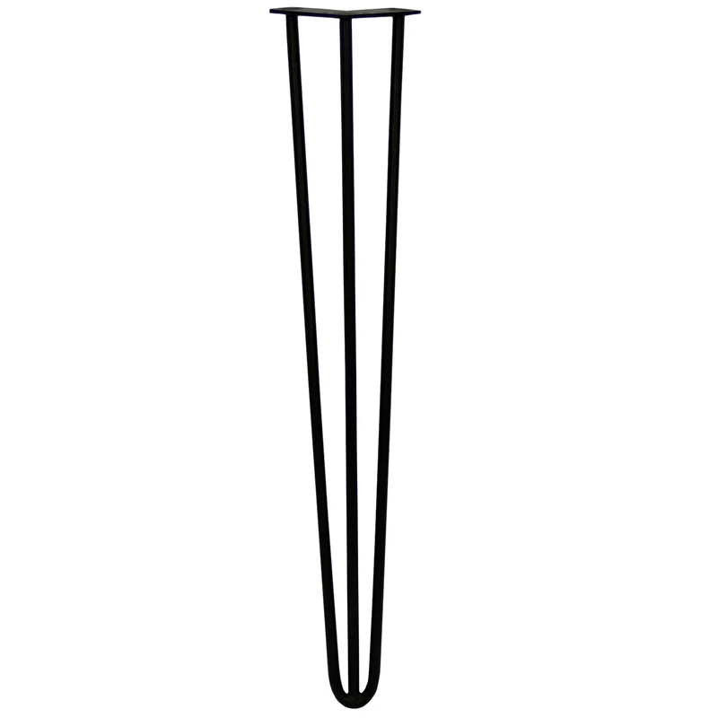 4 Pieds de Table 71 cm à 3 Tiges de 12 mm - Noir