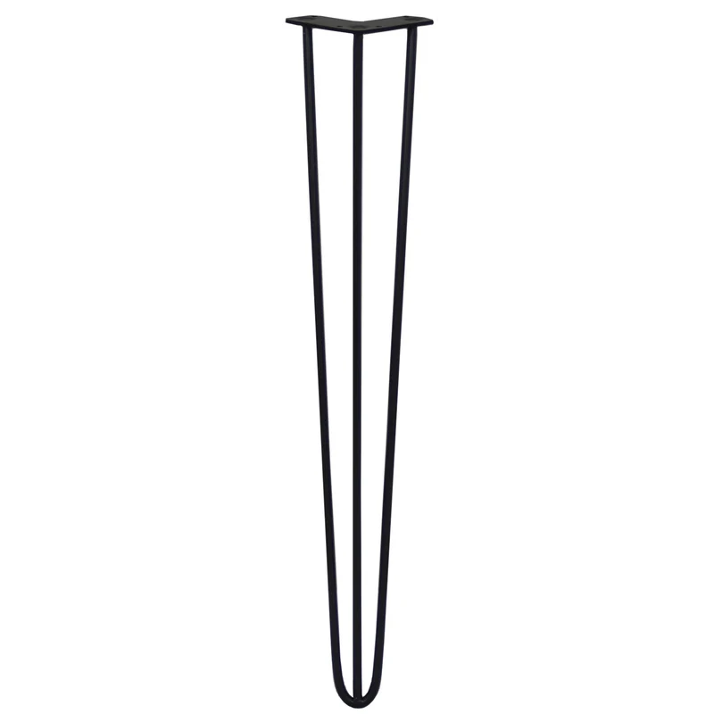 4 Pieds de Table 71 cm à 3 Tiges de 10 mm - Noir