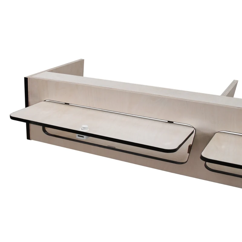 Armoire de Rangement pour Camping-Car avec Rebord Noir – 120 x 25 x 25 cm