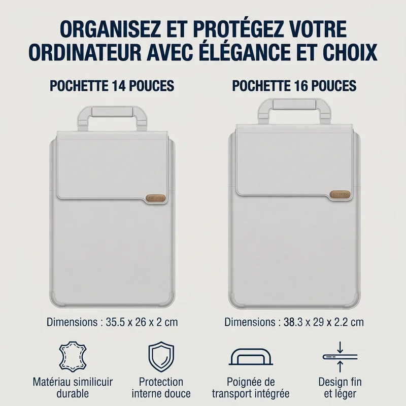 Pochette ordinateur MorphoDesk - Ergonomie Active & Protection Discrète