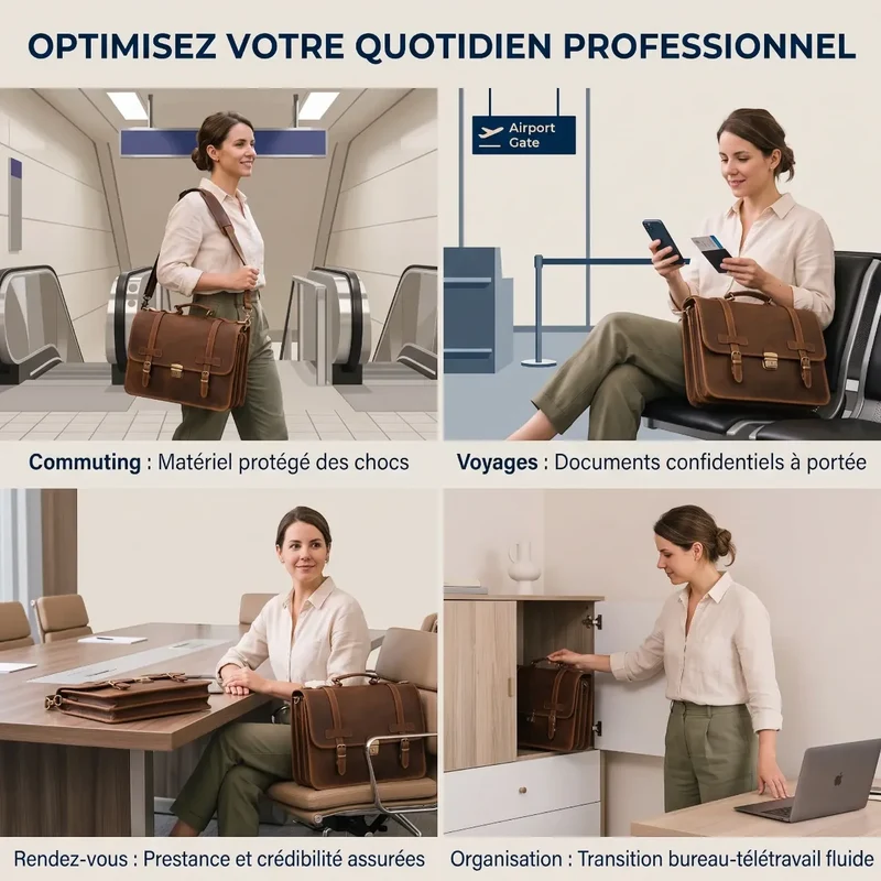 Porte-documents femme Trivault - Organisation Triple & Prestige Cuir