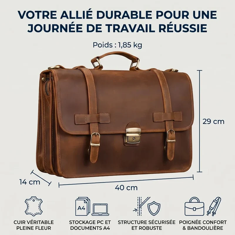Porte-documents femme Trivault - Organisation Triple & Prestige Cuir
