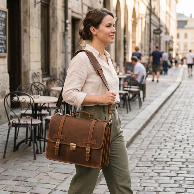 Porte-documents femme Trivault - Organisation Triple & Prestige Cuir