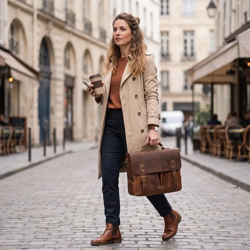 Porte-documents femme Twinora - Cuir Noble & Organisation Parfaite
