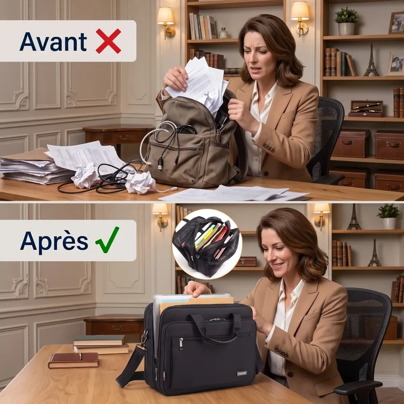 Porte-documents femme FlexoMax - Capacité Extensible & Protection Intégrale
