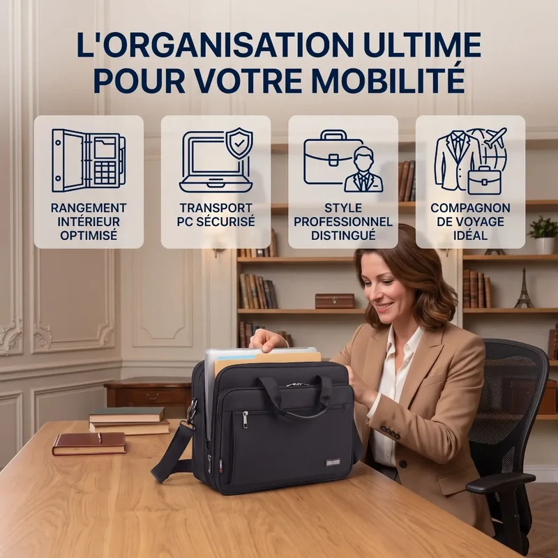 Porte-documents femme FlexoMax - Capacité Extensible & Protection Intégrale
